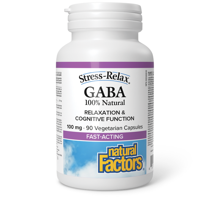 Natural Factors 100% Natural GABA  100 mg 90 Vegetarian Capsules