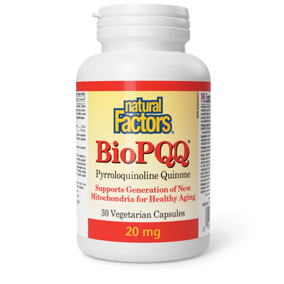 Natural Factors BioPQQ Pyrroloquinoline Quinone 20 mg 30 Vegetarian Capsules