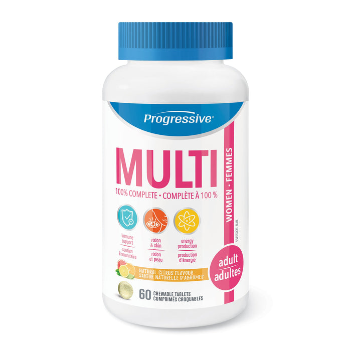 Progressive Multi Adult Women Natural Citrus 60 Chewable Tablets