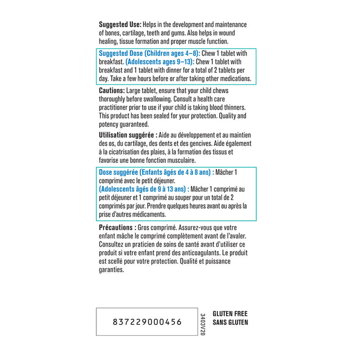 Progressive Complete Calcium For Kids Orange Passion Fruit 120 Chewable Tablets