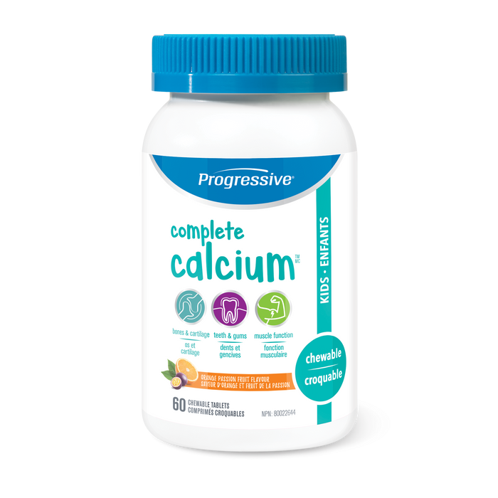 Progressive Complete Calcium For Kids Orange Passion Fruit 60 Chewable Tablets