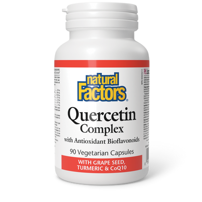 Natural Factors Quercetin Complex with Grape Seed, Turmeric & CoQ10 90 Vegetarian Capsules
