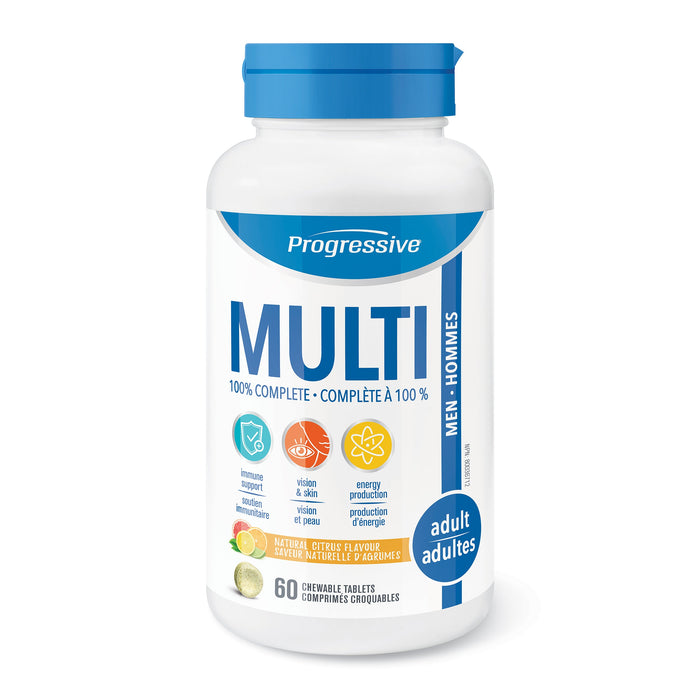 Progressive Multi Adult Men Natual Citrus 60 Chewable Tablets
