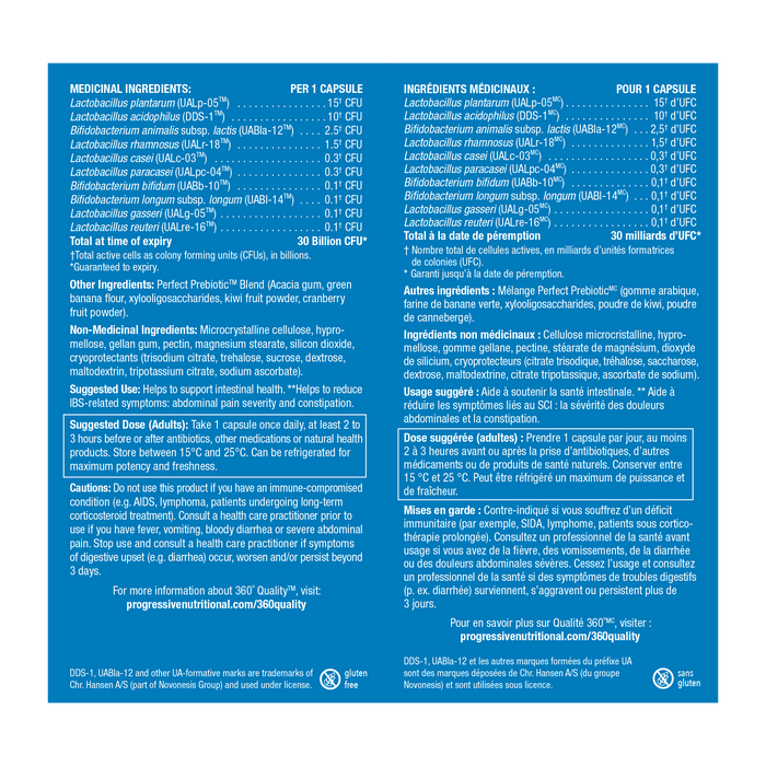 Progressive Perfect Probiotic 30 Billion 60 Veggie Caps