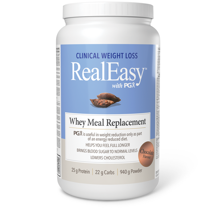 Natural Factors RealEasy™ with PGX® Whey Meal Replacement  940 g Powder Chocolate