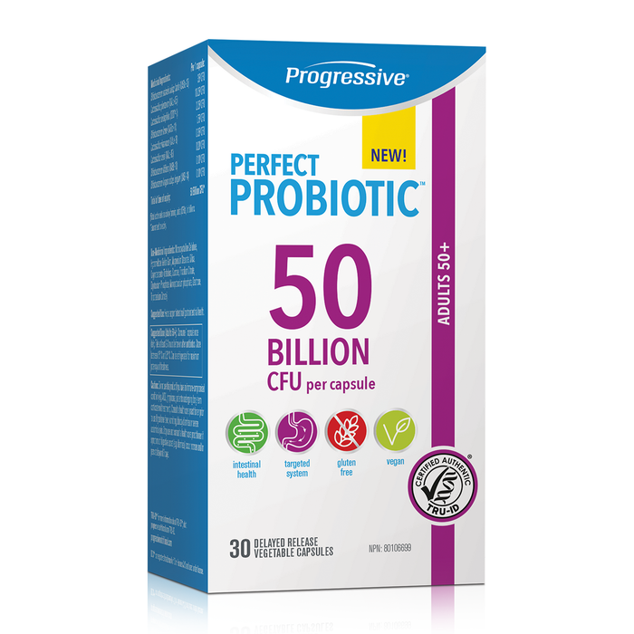 Progressive Perfect Probiotic Adult 50+ 50 Billion 30 Veggie Caps