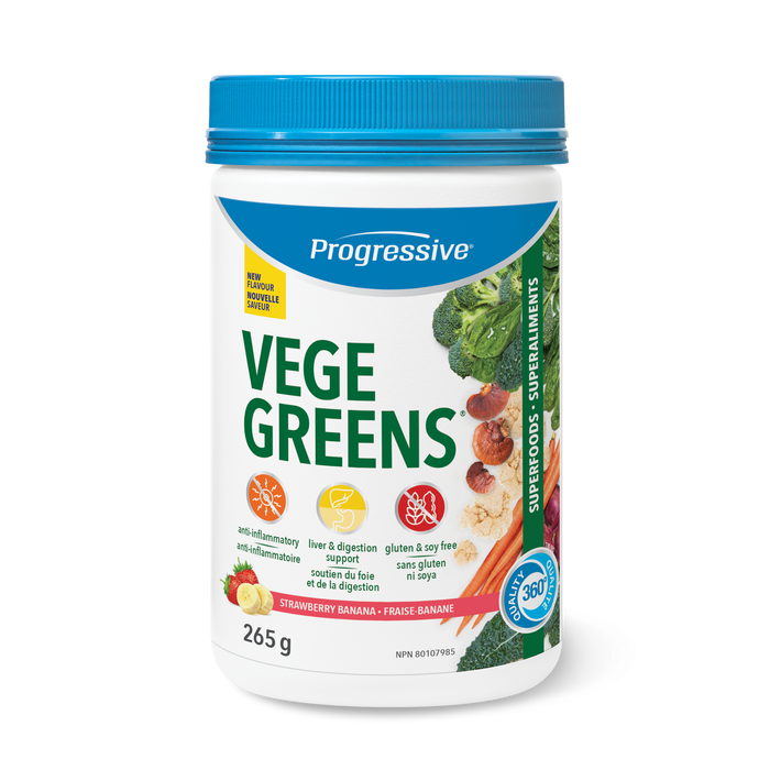 Progressive VegeGreens Powder Strawberry Banana 265g