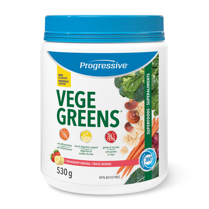 Progressive VegeGreens Powder Strawberry Banana 530g