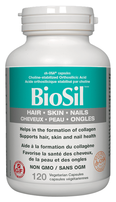 BioSil Choline-Stabilized Orthosilicic Acid Hair Skin Nails 120 Vegetarian Capsules