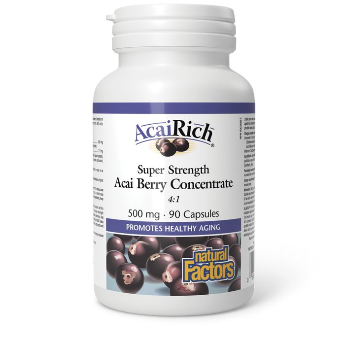 Natural Factors AcaiRich® Super Strength Acai Berry Concentrate 500 mg 90 Capsules