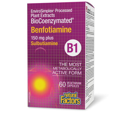 Natural Factors BioCoenzymated™ Benfotiamine B1 plus Sulbutiamine  150 mg 60 Vegetarian Capsules