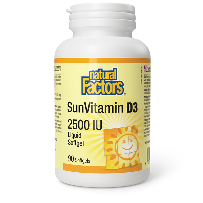 Natural Factors SunVitamin D3 2500 IU 90 Softgels