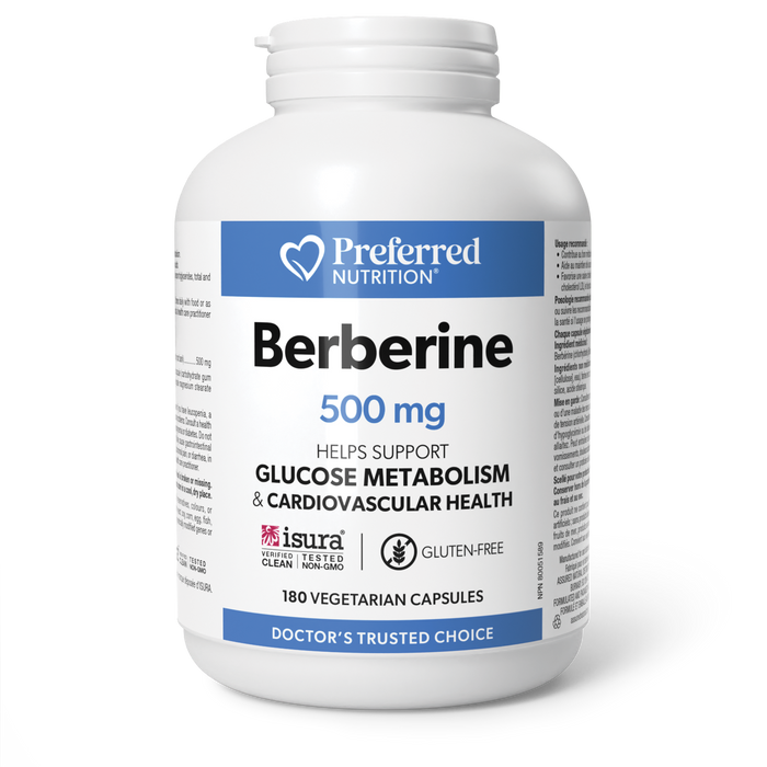 Preferred Nutrition Berberine 500 mg 180 Vegetarian Capsules