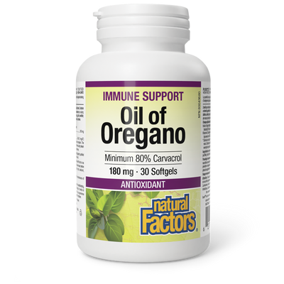 Natural Factors Oil of Oregano 180 mg 30 Softgels