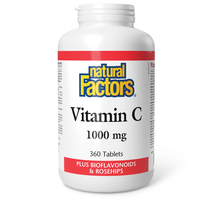 Natural Factors Vitamin C plus Bioflavonoids & Rosehips 1000 mg 360 Tablets