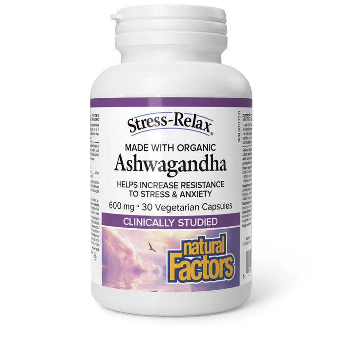 Natural Factors Ashwagandha 600 mg 30 Vegetarian Capsules