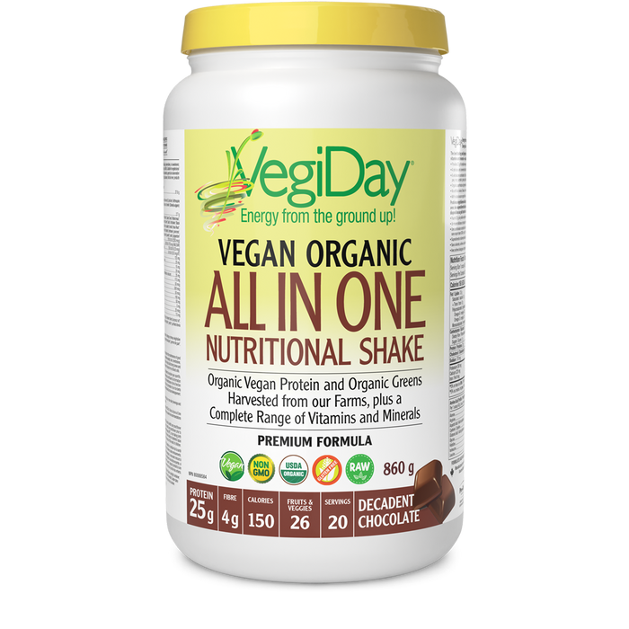 VegiDay VegiDay Vegan Organic All in One Nutritional Shake 860 g Powder Decadent Chocolate