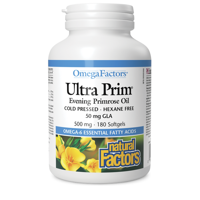 Natural Factors Ultra Prim Evening Primrose Oil 500 mg 180 Softgels