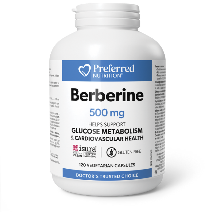 Preferred Nutrition Berberine 500 mg 120 Vegetarian Capsules