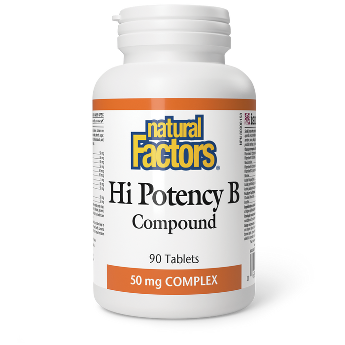 Natural Factors Hi Potency B Compound 50 mg COMPLEX 90 Tablets