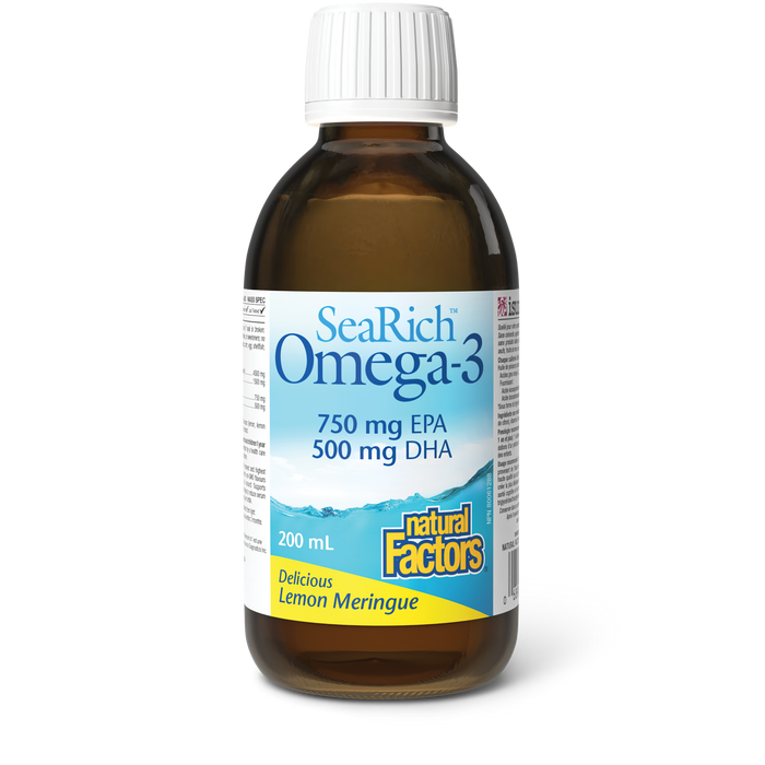 Natural Factors Omega-3 750 mg EPA / 500 mg DHA 200 mL Liquid Lemon Meringue