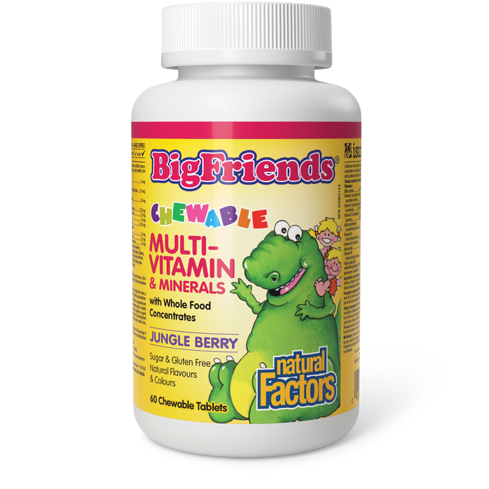 Natural Factors Chewable Multivitamin & Minerals with Whole Food Concentrates  60 Chewable Tablets Jungle Berry