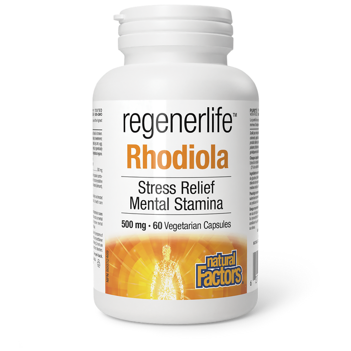 Natural Factors Rhodiola 500 mg 60 Vegetarian Capsules