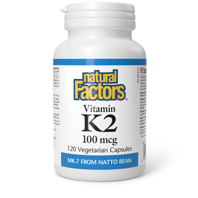 Natural Factors Vitamin K2 100 mcg 120 Vegetarian Capsules