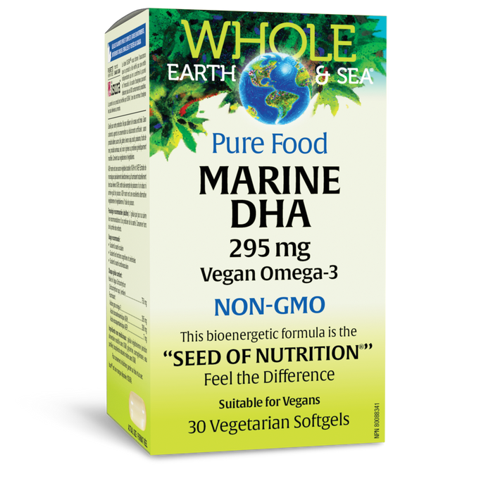 Whole Earth & Sea® Pure Food Marine DHA Vegan Omega-3 295 mg 30 Vegetarian Softgels