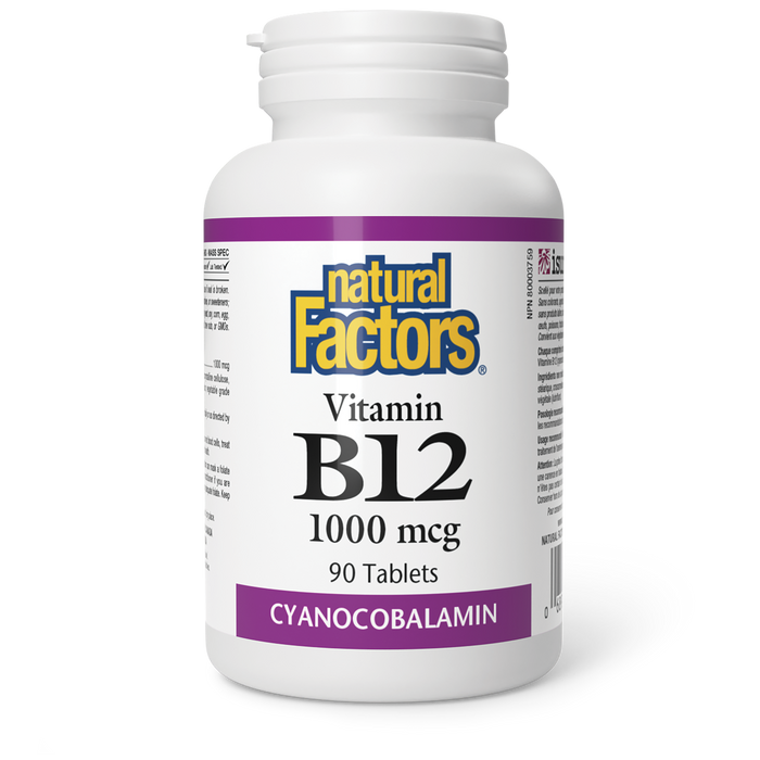 Natural Factors Vitamin B12  1000 mcg 90 Tablets