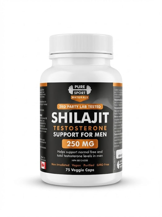 Pure Sport Naturals Shilajit Testosterone Support For Men 250mg 75 Veggie Caps