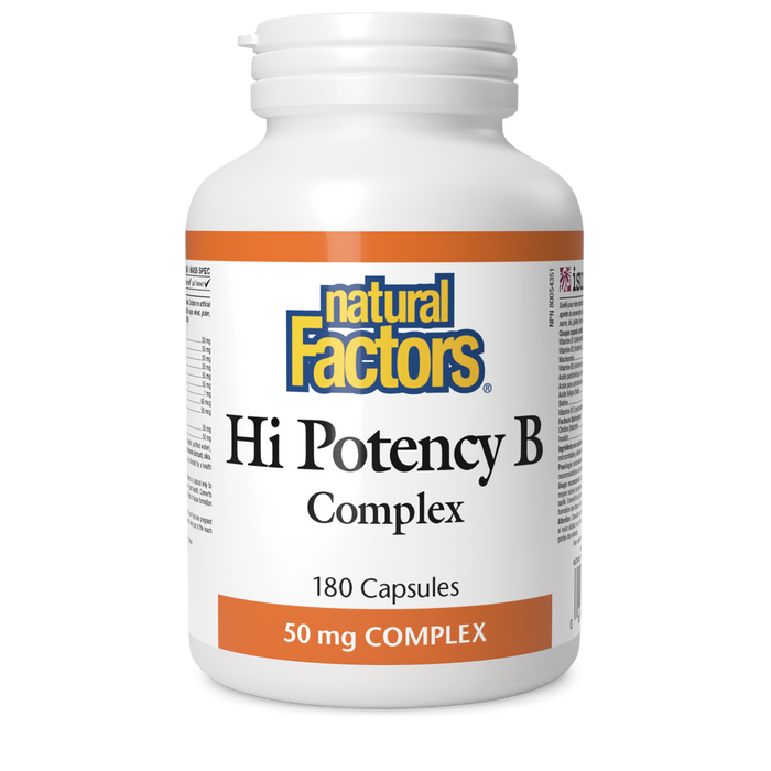 Natural Factors Hi Potency B Complex 50 mg 180 Capsules