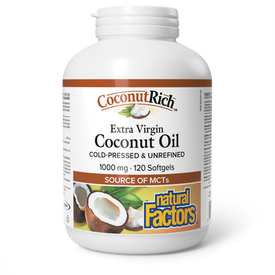 Natural Factors Extra Virgin Coconut Oil 1000 mg 120 Softgels
