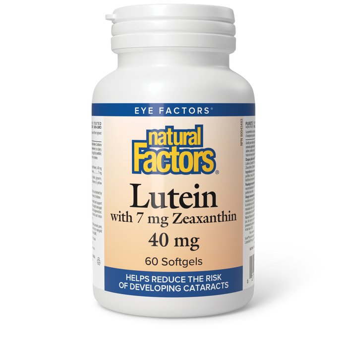 Natural Factors Lutein with 7 mg Zeaxanthin 40 mg 60 Softgels