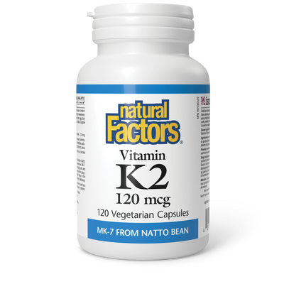 Natural Factors Vitamin K2 120 mcg 120 Vegetarian Capsules
