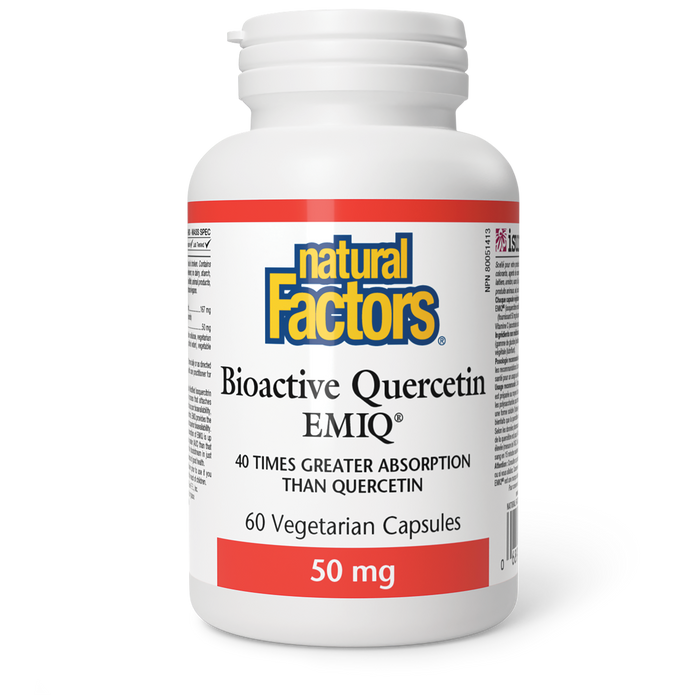 Natural Factors Bioactive Quercetin EMIQ 50 mg 60 Vegetarian Capsules