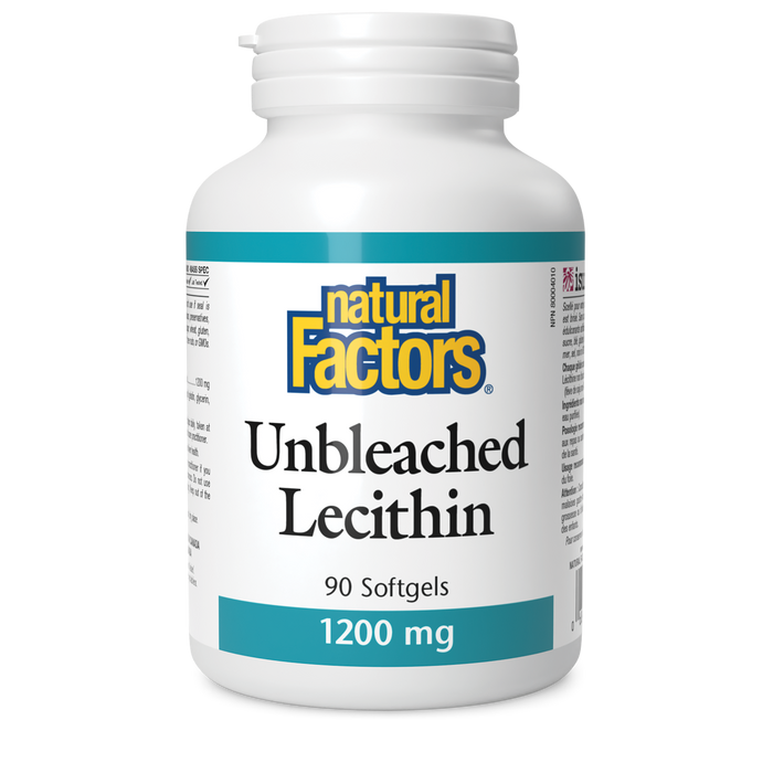 Natural Factors Unbleached Lecithin 1200 mg 90 Softgels