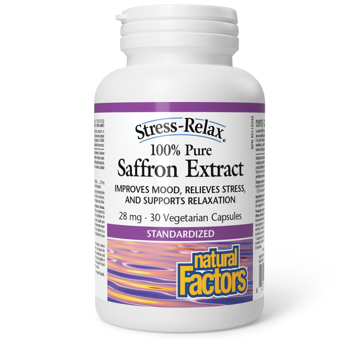 Natural Factors Saffron Extract 100% Pure Standardized 28 mg 30 Vegetarian Capsules