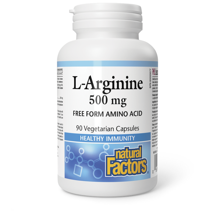 Natural Factors L-Arginine 500 mg 90 Vegetarian Capsules